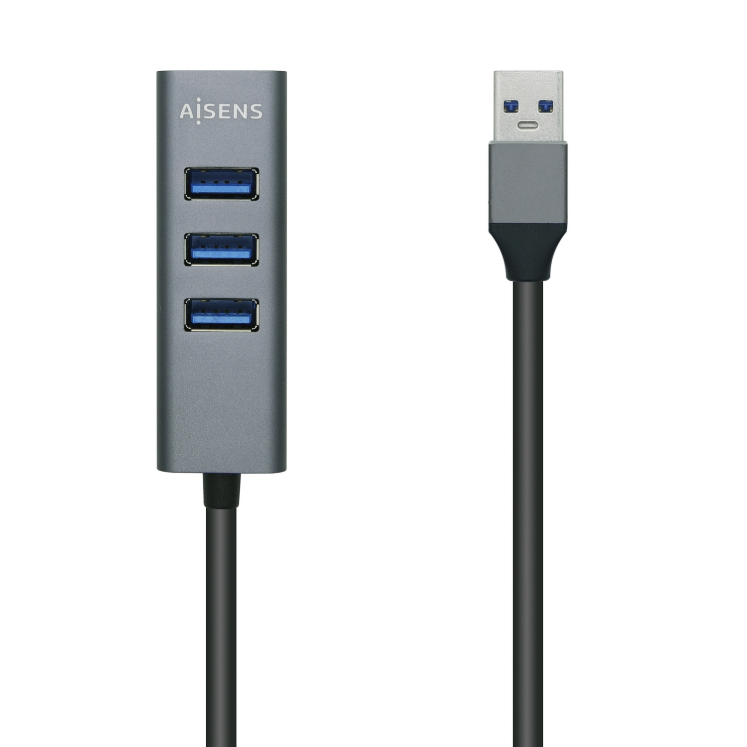 Hub USB 3.0 Aisens de 4 Portas, Alumnio, Cinza 1